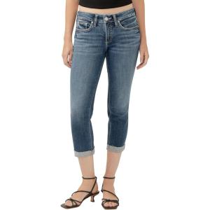 Silver Jeans Co. Womens Britt Low Rise Curvy Fit Capri Jeans(Med Wash)