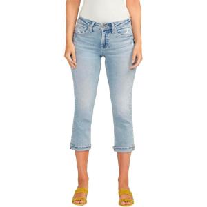 Silver Jeans Co. Womens Britt Low Rise Curvy Fit Capri Jeans(Med Wash Cvs245)
