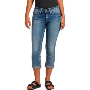 Silver Jeans Co. Womens Britt Low Rise Curvy Fit Capri Jeans(Med Wash Epx396)