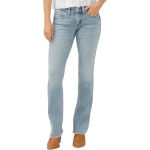 Silver Jeans Co. Women’s Britt Low Rise Curvy Fit Slim Bootcut Jeans(Light Wash)