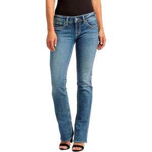 Silver Jeans Co. Women’s Britt Low Rise Curvy Fit Slim Bootcut Jeans(Med Wash Ekc320)