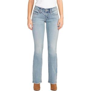 Silver Jeans Co. Women’s Britt Low Rise Curvy Fit Slim Bootcut Jeans(Med Wash Scv211)