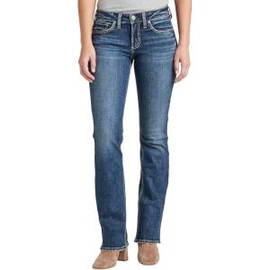 Silver Jeans Co. Women’s Britt Low Rise Curvy Fit Slim Bootcut Jeans(Med Wash Sdk394)