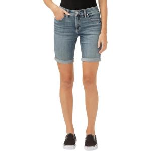 Silver Jeans Co. Womens Elyse Mid Rise Comfort Fit Bermuda Short(Luxe Stretch Indigo)
