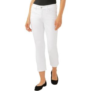 Silver Jeans Co. Women’s Elyse Mid Rise Comfort Fit Capri Jeans(Luxe Stretch White)