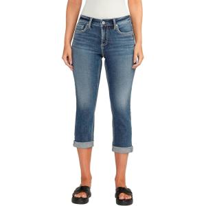 Silver Jeans Co. Women’s Elyse Mid Rise Comfort Fit Capri Jeans(Med Wash Cvs383)