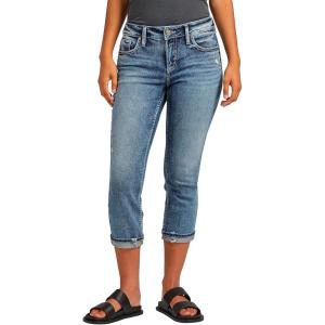 Silver Jeans Co. Women’s Elyse Mid Rise Comfort Fit Capri Jeans(Med Wash Soc248)