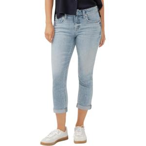 Silver Jeans Co. Women’s Elyse Mid Rise Comfort Fit Capri Jeans(Mid Indigo)