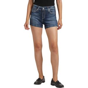 Silver Jeans Co. Womens Elyse Mid Rise Comfort Fit Short(Dark Wash Eae464)
