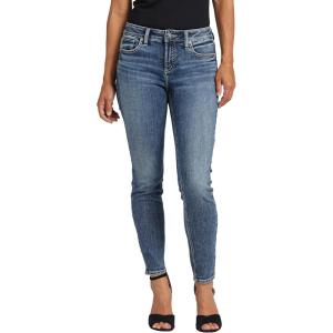 Silver Jeans Co. Women’s Elyse Mid Rise Comfort Fit Skinny Jeans(Dark Wash Eae311)