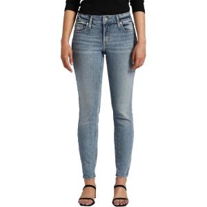 Silver Jeans Co. Women’s Elyse Mid Rise Comfort Fit Skinny Jeans(Med Wash Eae253)