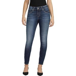 Silver Jeans Co. Women’s Elyse Mid Rise Comfort Fit Skinny Jeans(Med Wash Eae324)