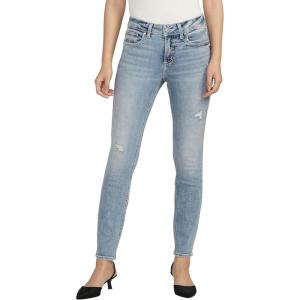 Silver Jeans Co. Women’s Elyse Mid Rise Comfort Fit Skinny Jeans(Med Wash Ecf240)