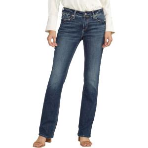 Silver Jeans Co. Womens Elyse Mid Rise Comfort Fit Slim Bootcut Jeans(Indigo)