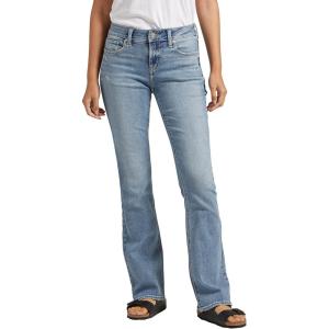 Silver Jeans Co. Womens Elyse Mid Rise Comfort Fit Slim Bootcut Jeans(Med Wash Ecf291)
