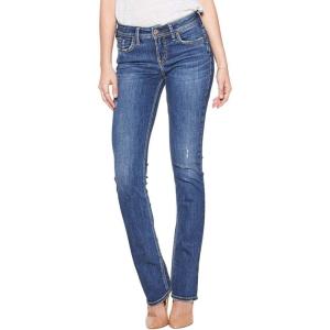 Silver Jeans Co. Womens Elyse Mid Rise Slim Bootcut Jeans – Legacy(Medium Dark Indigo)