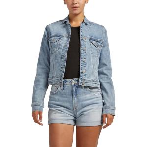 Silver Jeans Co. Women’s Fitted Denim Jacket(Fitted Med Wash)