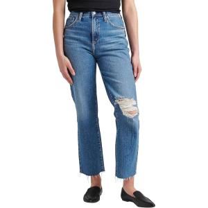 Silver Jeans Co. Womens Highly Desirable High Rise Straight Leg Jeans(Med Wash Rcs354)