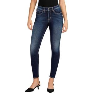 Silver Jeans Co. Womens Infinite Fit Mid Rise Skinny Leg Jeans(Dark Wash Inf487)