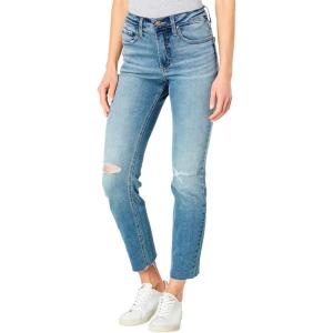 Silver Jeans Co. Women’s Most Wanted Mid Rise Straight Crop Jeans(Med Wash Ecf254)