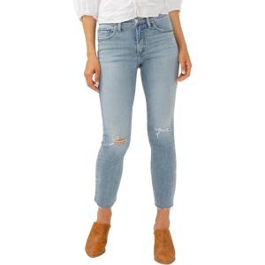 Silver Jeans Co. Women’s Most Wanted Mid Rise Straight Leg Crop Jeans(Med Indigo Cropped)