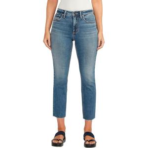 Silver Jeans Co. Women’s Most Wanted Mid Rise Straight Leg Crop Jeans(Med Wash Ccg399)