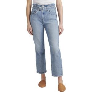 Silver Jeans Co. Womens Paper Bag High Rise Straight Crop Jeans(Med Wash Soc277)