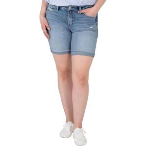 Silver Jeans Co. Womens Plus Size Avery High Rise Curvy Fit Bermuda Short(Cuffed Eco Wash)