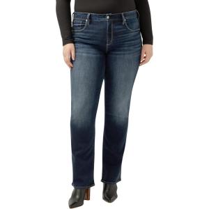 Silver Jeans Co. Women’s Plus Size Avery High Rise Slim Bootcut Jeans(Dark Wash Sia419)