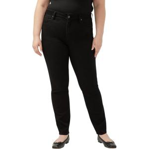 Silver Jeans Co. Women’s Plus Size Avery-Denim High Rise Curvy Fit Straight Leg Jeans(Black)