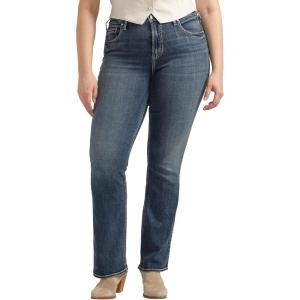Silver Jeans Co. Women’s Plus Size Avery-Denim High Rise Curvy Fit Straight Leg Jeans(Indigo)