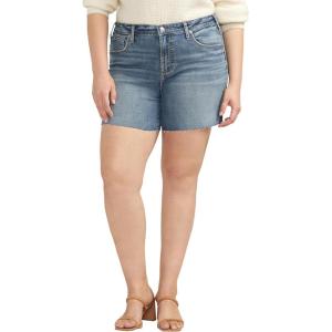 Silver Jeans Co. Womens Plus Size Beau High Rise ShortsDenim Shorts(Med Wash Ccg307)