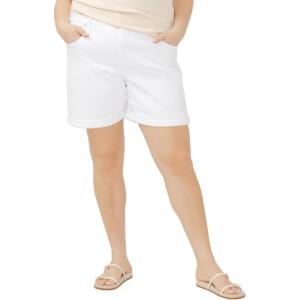 Silver Jeans Co. Womens Plus Size Boyfriend Mid Rise Short(White)