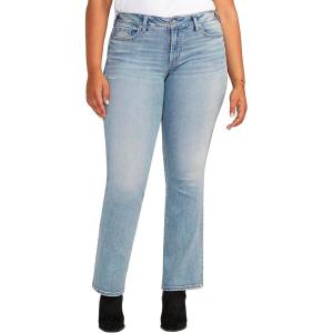 Silver Jeans Co. Womens Plus Size Britt Low Rise Curvy Fit Slim Bootcut Jeans – Legacy(Med Wash Scv211)