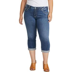 Silver Jeans Co. Womens Plus Size Elyse Mid Rise Capri Jeans – LegacyJeans(Distressed Dark Shade)