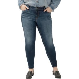 Silver Jeans Co. Womens Plus Size Elyse Mid Rise Comfort Fit Skinny Jeans(Med Wash Ead328)