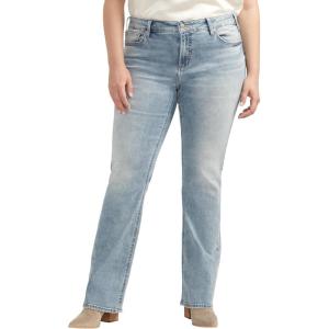 Silver Jeans Co. Womens Plus Size Elyse Mid Rise Slim Bootcut Jeans(Med Wash Ecf258)