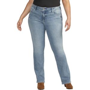 Silver Jeans Co. Womens Plus Size Elyse Mid Rise Slim Bootcut Jeans(Med Wash Ecf291)