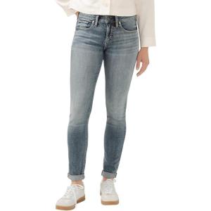 Silver Jeans Co. Women’s Plus Size Girlfriend Mid Rise Skinny Jeans(Light Wash)