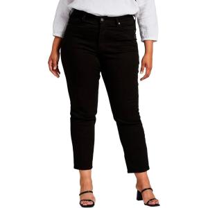 Silver Jeans Co. Womens Plus Size Infinite Fit High Rise Straight Leg Jeans(Dark Wash Inb531)
