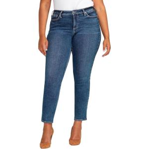 Silver Jeans Co. Womens Plus Size Infinite Fit Mid Rise Straight Leg Jeans(Med Wash Inf345)