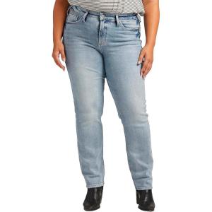Silver Jeans Co. Women’s Plus Size Most Wanted Mid Rise Straight Leg Jeans(Med Wash Eoe229)