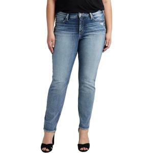 Silver Jeans Co. Women’s Plus Size Most Wanted Mid Rise Straight Leg Jeans(Med Wash Epx245)