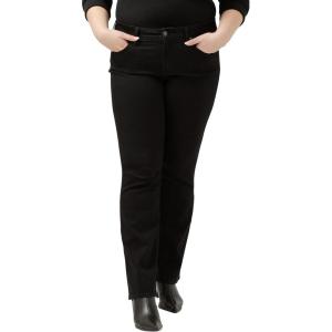 Silver Jeans Co. Womens Plus Size Suki Mid Rise Curvy Fit Bootcut Jeans(Luxe Stretch Black)