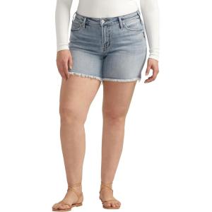 Silver Jeans Co. Womens Plus Size Suki Mid Rise Curvy Fit Short(Indigo)