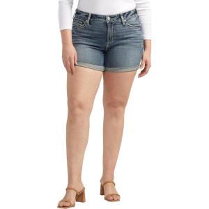 Silver Jeans Co. Womens Plus Size Suki Mid Rise Curvy Fit Short(Med Wash Scv380)