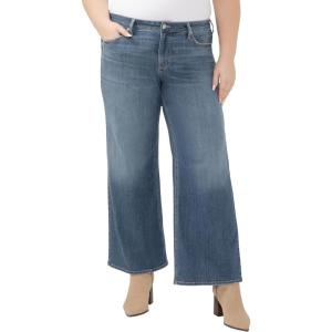 Silver Jeans Co. Womens Plus Size Suki Mid Rise Curvy Fit Wide Leg Jeans(Paloma)
