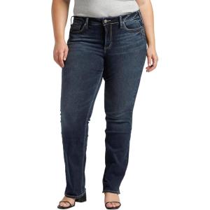 Silver Jeans Co. Women’s Plus Size Suki Mid Rise Slim Bootcut Jeans(Dark Indigo Rinse)