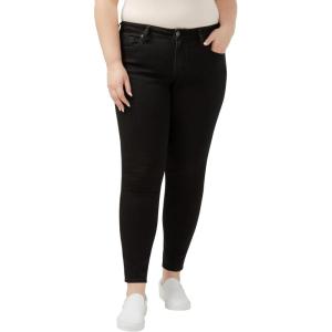 Silver Jeans Co. Women’s Plus Size Suki Mid Rise Slim Bootcut Jeans(Luxe Stretch Black)
