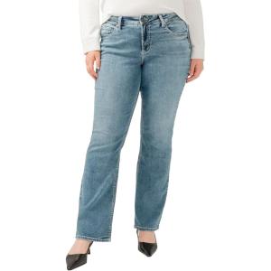 Silver Jeans Co. Women’s Plus Size Suki Mid Rise Slim Bootcut Jeans(Med Wash Sia336)